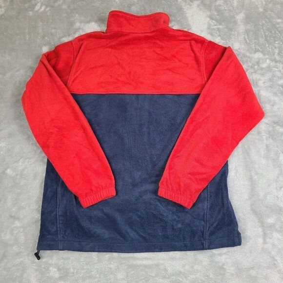 Columbia Jacket Large Dark Blue and‎ Red Full Zip Fleece Zip Pockets - Picture 5 of 7